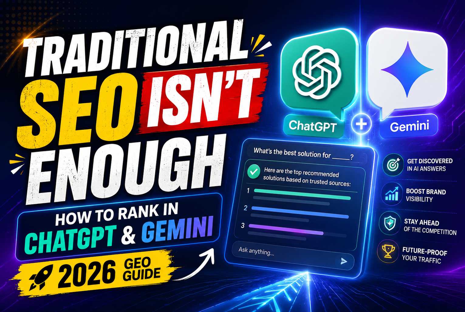 Traditional SEO Isn't Enough: How to Rank in ChatGPT & Gemini (2026 GEO Guide)